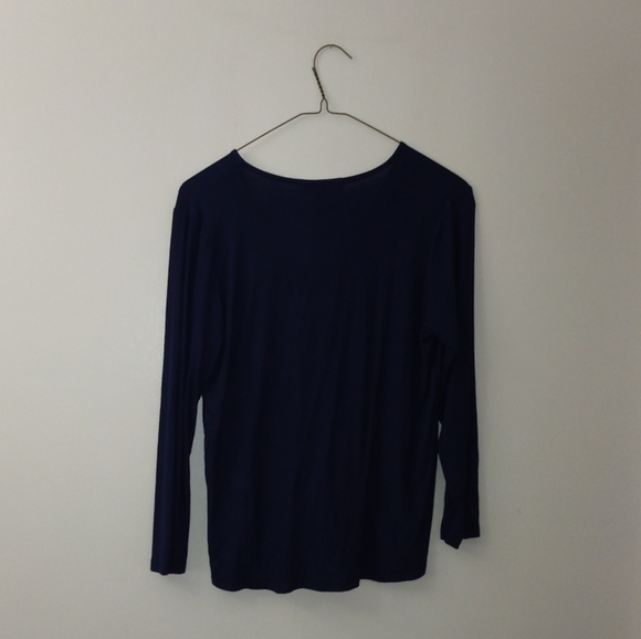 NWT Navy Blue MK Michael Kors Long Sleeve Top Medium - Picture 7 of 14